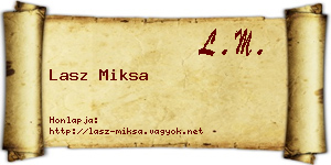Lasz Miksa névjegykártya